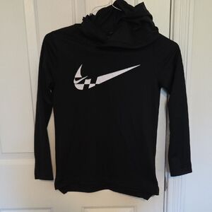 Nike Kids Black Hoodie with White Logo